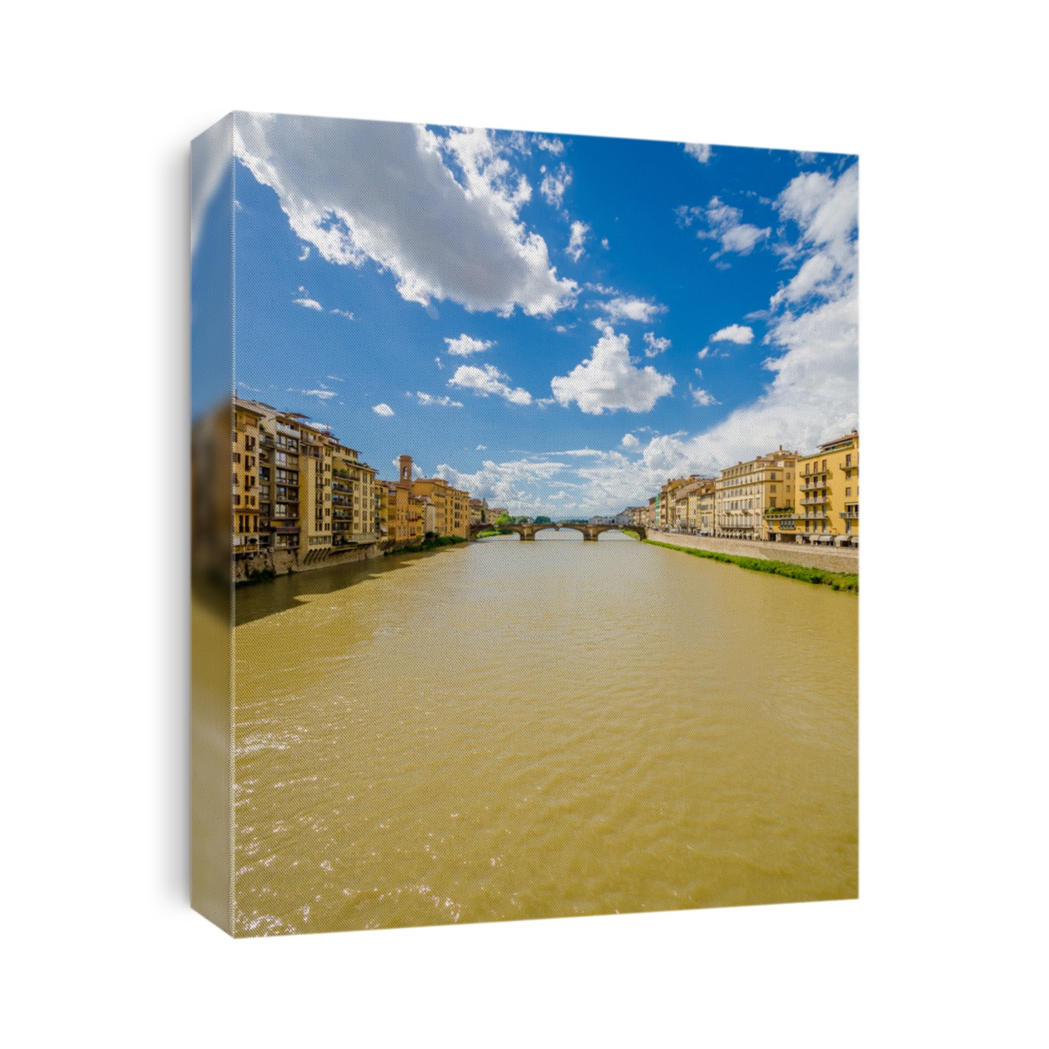 Florence, Ponte alla Carraia medieval Bridge landmark on Arno river.