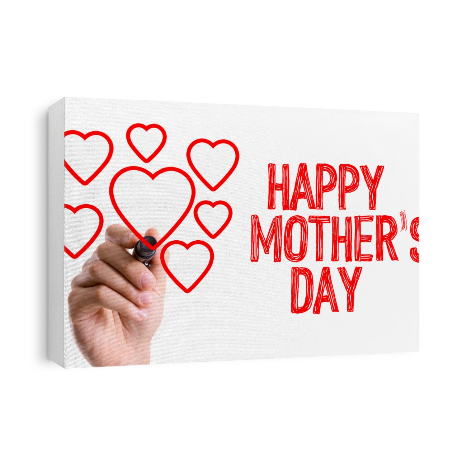 Hand with marker writing: Happy Mothers Day